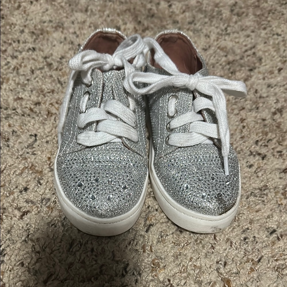 Sparkly Silver Kids Sneakers